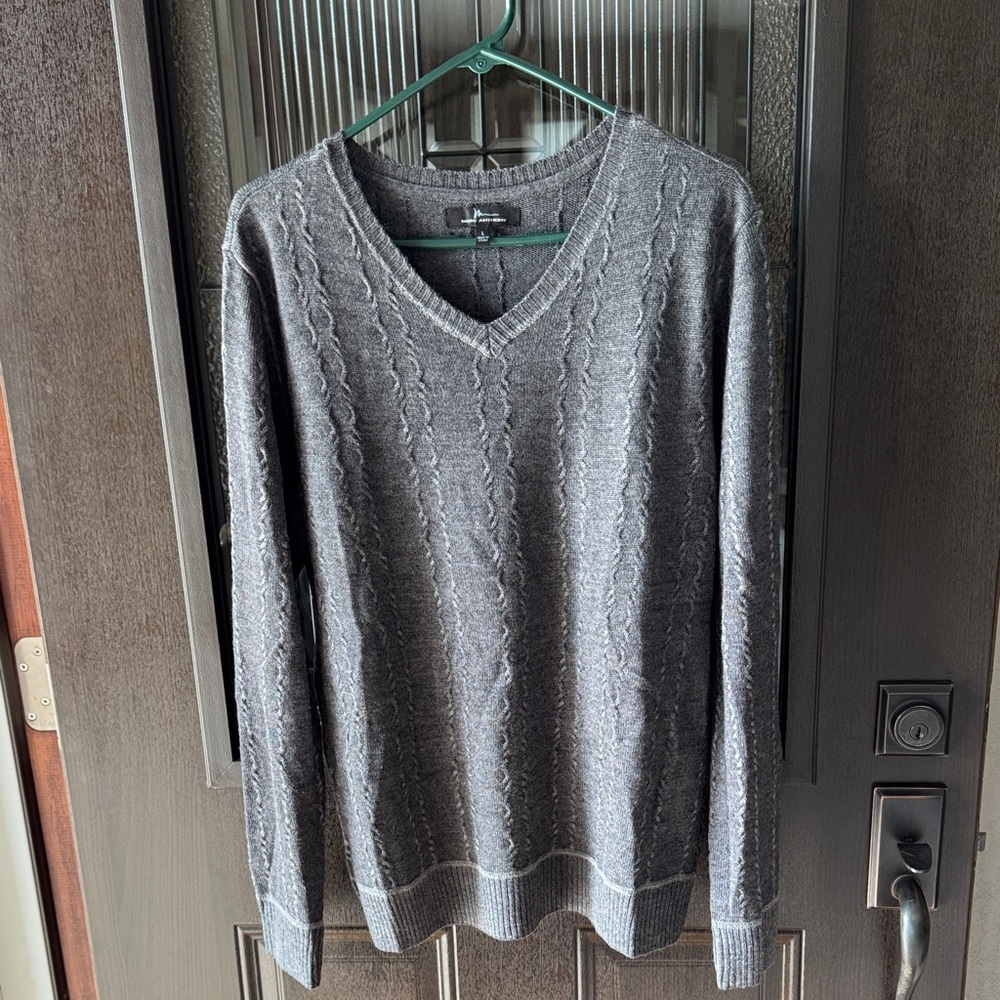 Marc Anthony Charcoal V-Neck Sweater